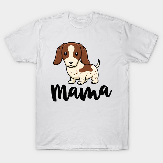 Piebald Dachshund Mama Shirt Doxie Mom Dog Lover T-Shirt by 14thFloorApparel